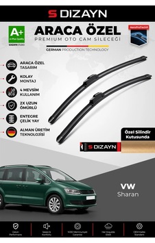 S-dizayn Volkswagen Sharan Ön Cam Silecek Seti 2000-2010 Premium Araca Özel 70-70 Cm A+ Kalite