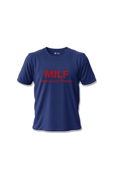 North Whiskers Mılf Man I Love Fitness Yazılı Baskılı Spor Lacivert Unisex %100 Pamuk T-shirt Lacivert - 875705248 Lacivert - 875705248 Lacivert