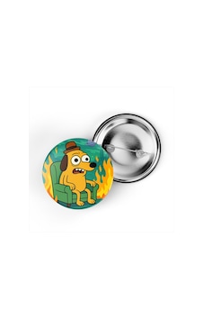 This Is Fine Dog - 44 Mm İğneli Çanta Rozeti - 5 Adet Diğer This Is Fine Dog - 44 Mm İğneli Çanta Rozeti - 5 Adet Diğer