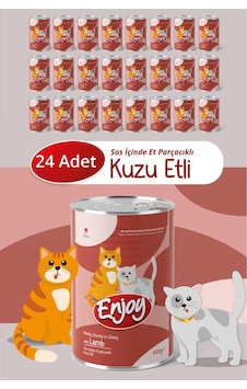 Enjoy Kuzu Etli Kedi Konservesi Sos İçinde Et Parçacıklı 400 Gr X24 Enjoy Kuzu Etli Kedi Konservesi Sos İçinde Et Parçacıklı 400 Gr X24