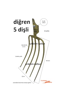 Diğren 5 Li Yaba 5 Diş Digren Ot Saman Atma Küreği Diğren 5 Li Yaba 5 Diş Digren Ot Saman Atma Küreği