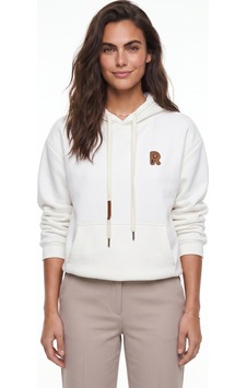 Onloox Kadın Beyaz Beyaz Esnek Şardonlu Kumaş Kapüşonlu Salaş Kesim Nakış İşlemeli Kanguru Cepli Sweatshirt Onloox Kadın Beyaz Beyaz Esnek Şardonlu Kumaş Kapüşonlu Salaş Kesim Nakış İşlemeli Kanguru Cepli Sweatshirt