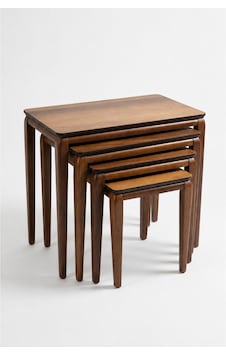 Ant Home Milas 4'lü Zigon Sehpa, Yan Sehpa, Bohem Sehpa, %100 Doğal Ahşap, Salon Sehpa Ceviz Ant Home Milas 4'lü Zigon Sehpa, Yan Sehpa, Bohem Sehpa, %100 Doğal Ahşap, Salon Sehpa Ceviz