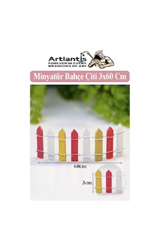 Minyatür Renkli Bahçe Çiti 3x60 Cm 1 Adet Mini Bahçe Çit Teraryum Okul Proje Ev Çit Renkli Ahşap Çit