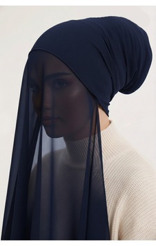 Sonbaharmoda Hazır Pratik Boru Boneli Şifon Şal Siyah Şık, Rahat Ve Kullanışlı Tek Parça Tasarım Lacivert Sonbaharmoda Hazır Pratik Boru Boneli Şifon Şal Siyah Şık, Rahat Ve Kullanışlı Tek Parça Tasarım Lacivert