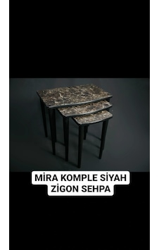 Moleni Mira Komple Siyah Zigon Sehpa Moleni Mira Komple Siyah Zigon Sehpa