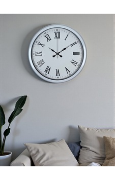 White Prime Roma Rakamlı 40 Cm Metal Duvar Saati White Prime Roma Rakamlı 40 Cm Metal Duvar Saati