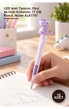 10 Adet Dinozor Tasarımlı Ledli Kurşun Kalem Led Işıklı Tasarım, Okul Ve Hobi Kullanımı, 17 Cm, Pencil, Model Alk1767 Sarı 10 Adet Dinozor Tasarımlı Ledli Kurşun Kalem Led Işıklı Tasarım, Okul Ve Hobi Kullanımı, 17 Cm, Pencil, Model Alk1767 Sarı