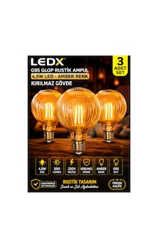 3 Adet G95 Rustik Led Ampul 4,5w Amber E27 ,balon Kırılmaz Gövde,500 Lümen,dekoratif Vintage Edison Glop Ampul 220v, Enerji Tasarruflu Uzun Ömürlü Led Lamba Seti 3 Adet G95 Rustik Led Ampul 4,5w Amber E27 ,balon Kırılmaz Gövde,500 Lümen,dekoratif Vintage Edison Glop Ampul 220v, Enerji Tasarruflu Uzun Ömürlü Led Lamba Seti