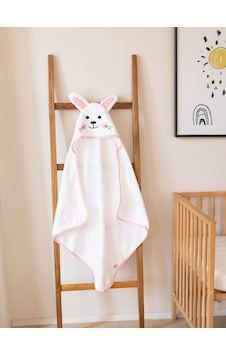 %100 Pamuk 75x75 Bebek Havlusu / Kundak - Tavşan