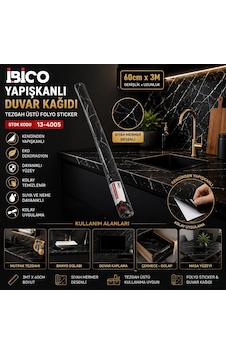3mt X 60cm Siyah Mermer Desenli Tezgah Üstü Folyo Sticker - Duvar Kağıt Kendinden Yapışkanlı - Eko Dekorasyon - Dayanıklı 5580 3mt X 60cm Siyah Mermer Desenli Tezgah Üstü Folyo Sticker - Duvar Kağıt Kendinden Yapışkanlı - Eko Dekorasyon - Dayanıklı 5580