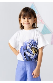 Zeyland Kız Çocuk Gül Baskılı Tshirt-mavı Mavi Zeyland Kız Çocuk Gül Baskılı Tshirt-mavı Mavi