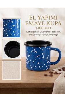 Galaksi Serisi Kobalt Mavi Sarı Sıçratmalı Retro Emaye Kamp Kupası 400 Ml Galaksi Serisi Kobalt Mavi Sarı Sıçratmalı Retro Emaye Kamp Kupası 400 Ml