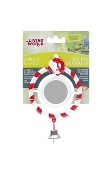 Living World Zilli Aynalı Kırmızı Halka Kuş Oyuncağı