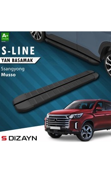 S-dizayn Ssangyong Musso S-line Siyah Yan Basamak 213 Cm 2018-2026 A+ Kalite