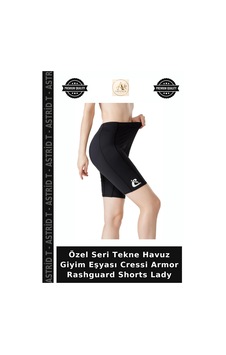 Astrid T Özel Seri Tekne Havuz Giyim Eşyası Cressi Armor Rashguard Shorts Lady Siyah