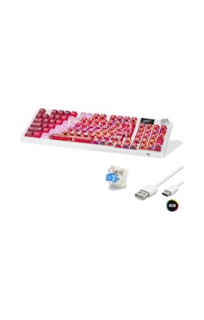 Kablosuz Mekanik Klye Rgb Blue Switch 95 Tuş - Kırmızı Beyaz Mf1705r Lazer Kablosuz Mekanik Klye Rgb Blue Switch 95 Tuş - Kırmızı Beyaz Mf1705r Lazer