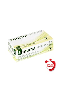 Mumu Pudrasız Lateks Muayene Eldiveni L Beden Beyaz 100'lü 20 Paket Mumu Pudrasız Lateks Muayene Eldiveni L Beden Beyaz 100'lü 20 Paket