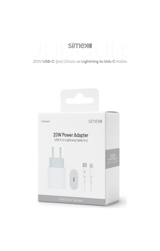 Simex İphone X-11-12-13-14 Serileri İpad & Airpods İle Uyumlu Usb-c 20w Hızlı Şarj Seti Ce Belgeli Sps-15
