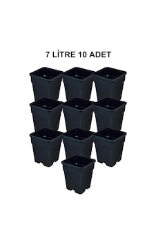 Grow Wizard Plastik Kare Saksı 7 Litre 10 Adet Grow Wizard Plastik Kare Saksı 7 Litre 10 Adet