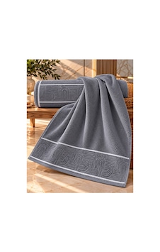 Jakarlı Büyük Boy Banyo Havlusu Premium Sıkı Dokuma %100 Organik Pamuk 90x150 Cm Antrasit - 945284492 Antrasit