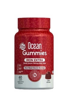 Ocean Gummies Iron Extra Demir İçeren Takviye Edici Gıda 60 Çiğnenebilir Jel Form Ocean Gummies Iron Extra Demir İçeren Takviye Edici Gıda 60 Çiğnenebilir Jel Form