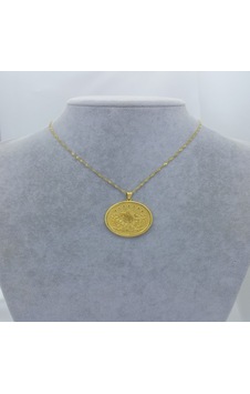 Yeni Sezon 22 Ayar Altın Kaplama Singapur Zincir'li Tuğra'lı Kadın Kolye Gold Yeni Sezon 22 Ayar Altın Kaplama Singapur Zincir'li Tuğra'lı Kadın Kolye Gold