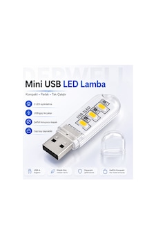 Mini Usb Led Lamba 3 Ledli Taşınabilir Cep Boy Gece Lambası Şeffaf Koruyucu Kapaklı Tak Çalıştır Düşük Güç Tüketimi Yüksek Verim Beyaz Işık Powerbank Laptop Uyumlu Kamp Aydınlatması Stick Led Işık