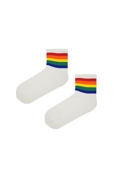 Socks Stores Gökkuşağı Temalı Çorap - Beyaz