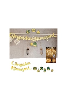 Hoşgeldin Ramazan Süsleri Altın Yazılı 6'lı Hoşgeldin Ramazan Süsleri Altın Yazılı 6'lı