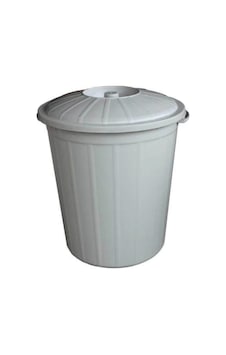 Plastikap Kapaklı Kova 50 Litre Gri Ahşap Plastikap Kapaklı Kova 50 Litre Gri Ahşap