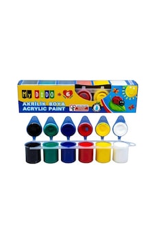 1 Adet 6lı 25 Ml Akrilik Boya 6x25 Toplam 150 Ml Çok Renkli