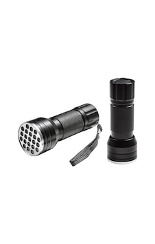 Shopzum Pm-6351 Uv Işınlı 21 Ledli 10 Cm Metal Kasa Pilli El Feneri