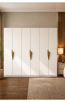 Gama 6 Kapaklı Askılı + Çekmeceli+ Askılı Raflı Tasarım Kulplu 253 Cm Gardırop Elbise Dolabı Beyaz Gama 6 Kapaklı Askılı + Çekmeceli+ Askılı Raflı Tasarım Kulplu 253 Cm Gardırop Elbise Dolabı Beyaz