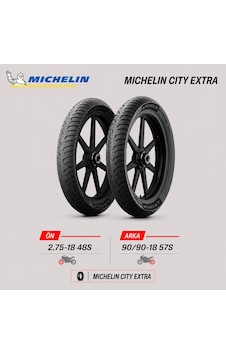 Michelin City Extra 2.75-18 48s - 90/90-18 57s Ön Arka Motosiklet Lastik Takımı