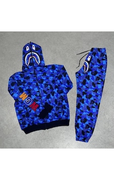 Tarzyeri Unisex Pubg Bape X Shark Eşofman Takımı - Mavi 001 Tarzyeri Unisex Pubg Bape X Shark Eşofman Takımı - Mavi 001