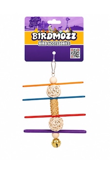 Birdmozz Premium Tahta Çubuklu Kuş Oyuncağı