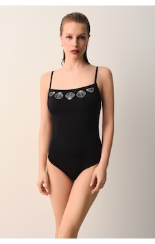 Suwen Seashell Nakışlı Basic Mayo Sb26135012012 Siyah Suwen Seashell Nakışlı Basic Mayo Sb26135012012 Siyah