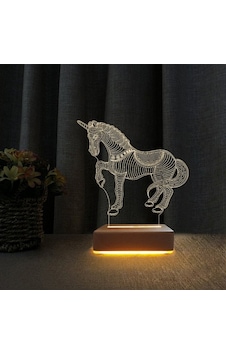 3D Masa Lambası Çocuk Odası Unicorn At Tasarım Gece Lambası 3D Masa Lambası Çocuk Odası Unicorn At Tasarım Gece Lambası