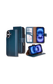 Bouletta Apple İphone 16 Uyumlu, Hakiki Deri, El Yapımı, Cüzdanlı Kılıf, Gölgeli Mavi Bouletta Apple İphone 16 Uyumlu, Hakiki Deri, El Yapımı, Cüzdanlı Kılıf, Gölgeli Mavi