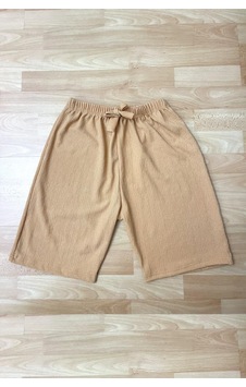 Betimoda Kadın Beli Lastikli Bol Paça Oversize Bürümcük Kumaş Şort 001
