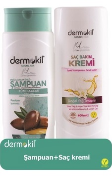 Dermokil Argan Şampuan 400 ml + Saç Kremi 400 ml 2'li Set Dermokil Argan Şampuan 400 ml + Saç Kremi 400 ml 2'li Set