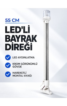 40 Cm Led Aydınlatmalı Krom Bayrak Direği 40 Cm Led Aydınlatmalı Krom Bayrak Direği