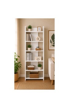 5 Raflı Modern Beyaz Kitaplık Çok Amaçlı Dekoratif Raf Ünitesi 160x64x29,5 Cm Beyaz Beyaz 5 Raflı Modern Beyaz Kitaplık Çok Amaçlı Dekoratif Raf Ünitesi 160x64x29,5 Cm Beyaz Beyaz