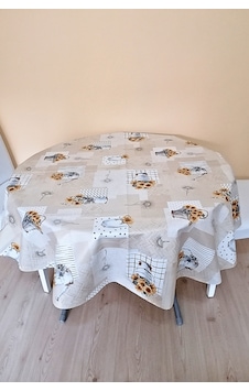 Altı Astarlı Yuvarlak Muşamba Masa Örtüsü -140 Cm Çap-elg30 Beyaz Kırmızı Altı Astarlı Yuvarlak Muşamba Masa Örtüsü -140 Cm Çap-elg30 Beyaz Kırmızı