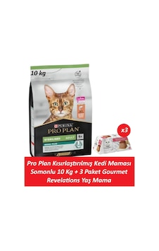Pro Plan Kısırlaştırılmış Kedi Maması Somonlu 10 Kg + 3 Adet Gourmet Somonlu Yaş Mama Pro Plan Kısırlaştırılmış Kedi Maması Somonlu 10 Kg + 3 Adet Gourmet Somonlu Yaş Mama