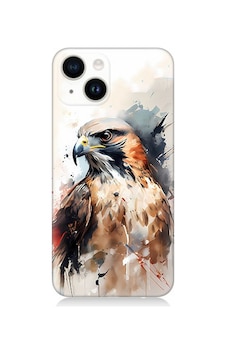 Apple Uyumlu iPhone 13 Silikon Kılıf Siyah Beyaz Asil Kartal