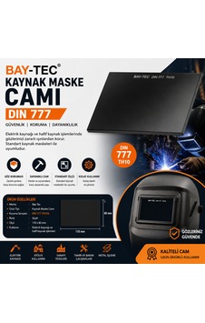 Baytec Bay-tec Kaynak Maske Camı Dın 777 110x80 Mm Siyah Kaynak Koruma Camı 12 Adet