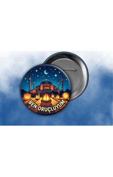 Fikart Ben Oruçluyum Rozeti - Çocuklar İçin Ramazan Motivasyon Hediyesi - 58mm İğneli Metal Rozet Çok Renkli Fikart Ben Oruçluyum Rozeti - Çocuklar İçin Ramazan Motivasyon Hediyesi - 58mm İğneli Metal Rozet Çok Renkli