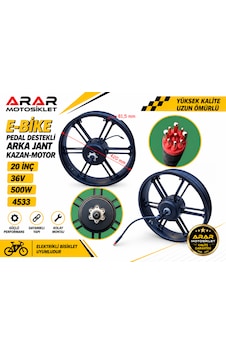 E-bike Pedal Destekli Arka Jant Kazan-motor 20 İnç 36v 500w -4533 E-bike Pedal Destekli Arka Jant Kazan-motor 20 İnç 36v 500w -4533